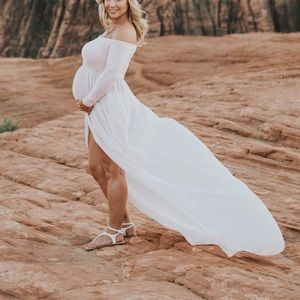 Pink maternity sheer dress